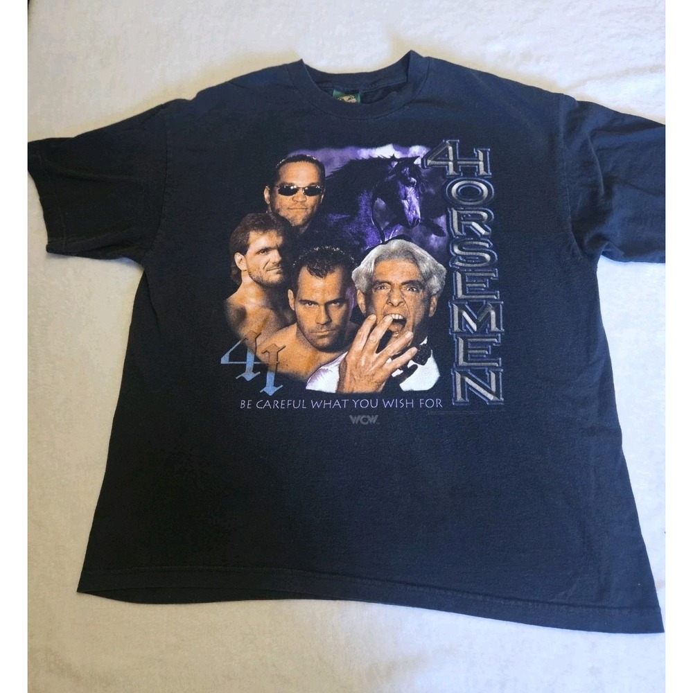 Logotel Vintage 1998 WCW 4 Horsemen Ric Flair Anderson Benoit T-Shirt XL Black